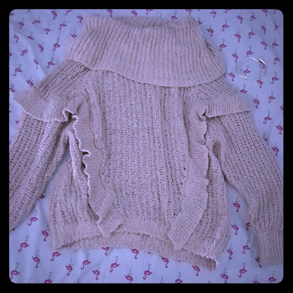 Express Women's Pink Turtleneck Knit Sweater, size XS - Picture 3 of 3